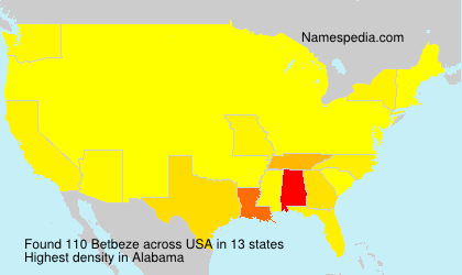 Surname Betbeze in USA Surname Betbeze in USA