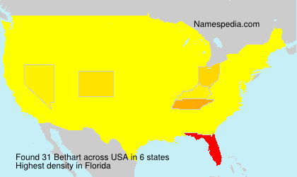 Surname Bethart in USA