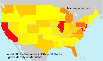 Surname Betson in USA Surname Betson in USA