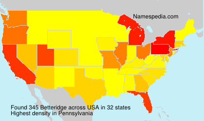 Surname Betteridge in USA Surname Betteridge in USA