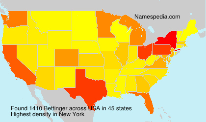Surname Bettinger in USA Surname Bettinger in USA