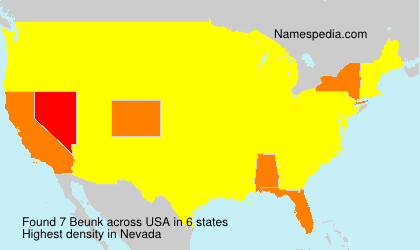 Surname Beunk in USA Surname Beunk in USA