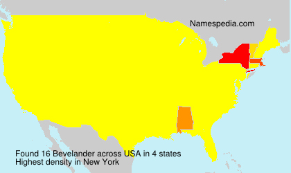 Surname Bevelander in USA