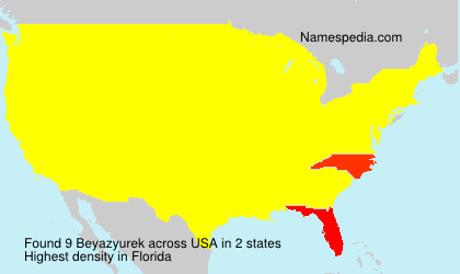 Surname Beyazyurek in USA Surname Beyazyurek in USA