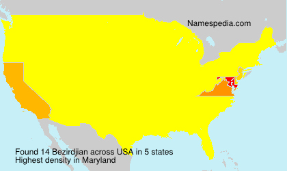 Surname Bezirdjian in USA Surname Bezirdjian in USA