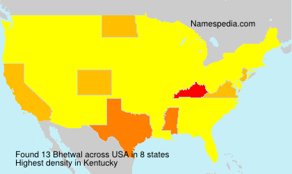 Surname Bhetwal in USA Surname Bhetwal in USA