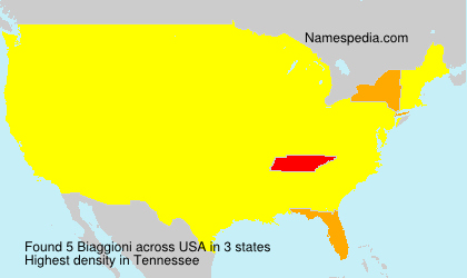 Surname Biaggioni in USA Surname Biaggioni in USA