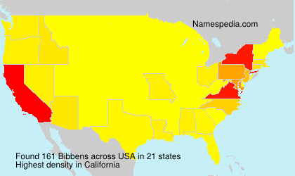 Surname Bibbens in USA Surname Bibbens in USA