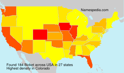 Surname Bicket in USA