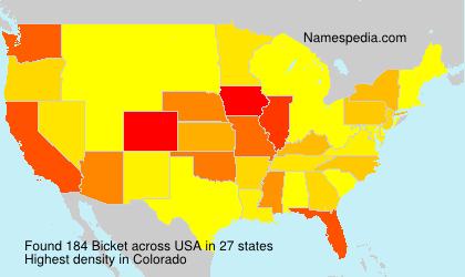 Surname Bicket in USA Surname Bicket in USA