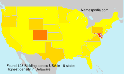 Surname Bickling in USA Surname Bickling in USA