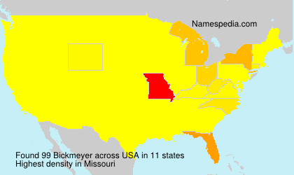 Surname Bickmeyer in USA Surname Bickmeyer in USA