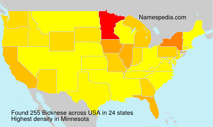 Surname Bicknese in USA Surname Bicknese in USA