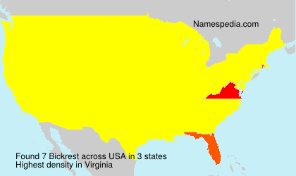 Surname Bickrest in USA Surname Bickrest in USA