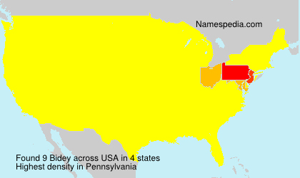 Surname Bidey in USA Surname Bidey in USA