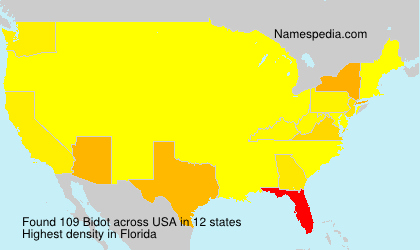 Surname Bidot in USA Surname Bidot in USA