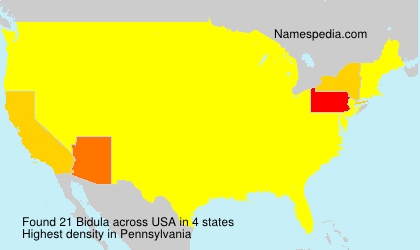 Surname Bidula in USA Surname Bidula in USA