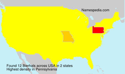 Surname Bierhals in USA Surname Bierhals in USA