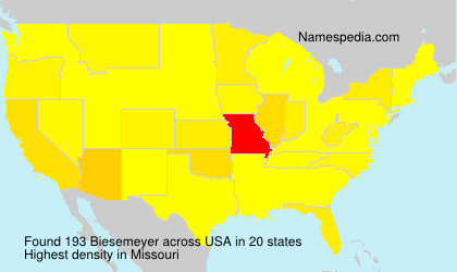Surname Biesemeyer in USA Surname Biesemeyer in USA