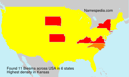 Surname Biesma in USA Surname Biesma in USA