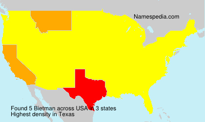 Surname Bietman in USA Surname Bietman in USA