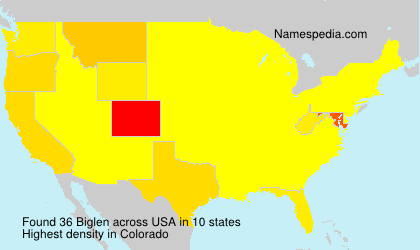 Surname Biglen in USA Surname Biglen in USA