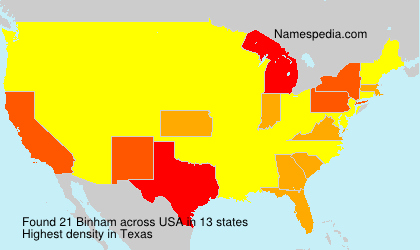 Surname Binham in USA Surname Binham in USA