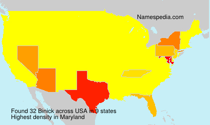 Surname Binick in USA Surname Binick in USA