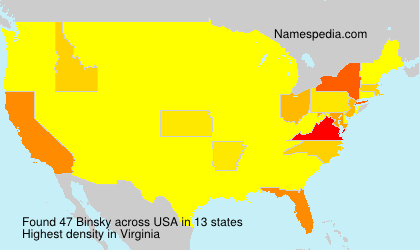 Surname Binsky in USA Surname Binsky in USA