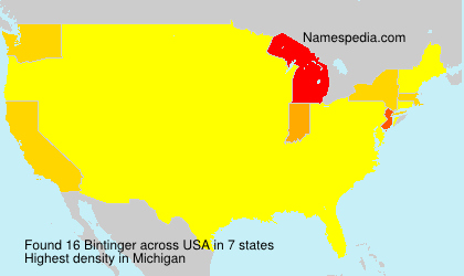 Surname Bintinger in USA Surname Bintinger in USA
