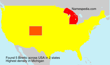 Surname Biretto in USA Surname Biretto in USA