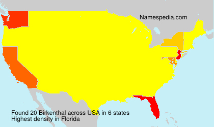 Surname Birkenthal in USA Surname Birkenthal in USA