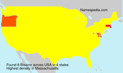 Surname Bisacre in USA Surname Bisacre in USA