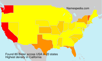 Surname Bister in USA