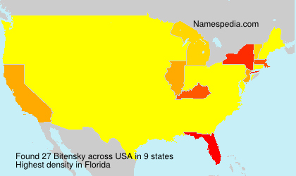 Surname Bitensky in USA Surname Bitensky in USA