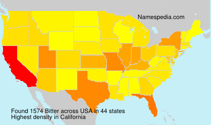 Surname Bitter in USA Surname Bitter in USA
