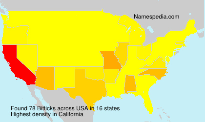Surname Bitticks in USA Surname Bitticks in USA