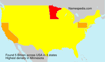 Surname Bitzen in USA Surname Bitzen in USA