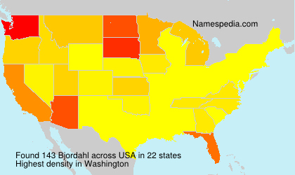 Surname Bjordahl in USA Surname Bjordahl in USA