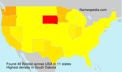 Surname Bjordal in USA Surname Bjordal in USA