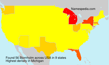 Surname Bjornholm in USA