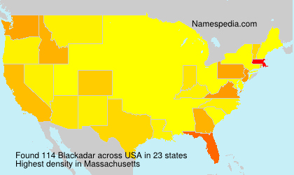 Surname Blackadar in USA