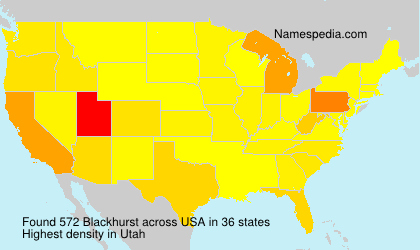 Surname Blackhurst in USA Surname Blackhurst in USA