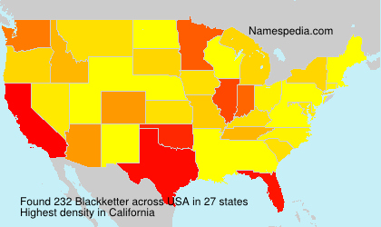 Surname Blackketter in USA