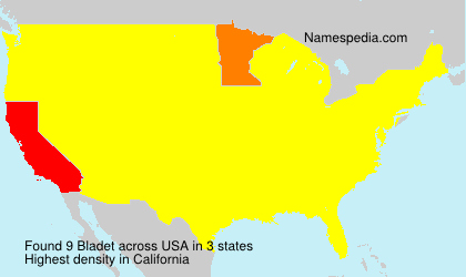 Surname Bladet in USA Surname Bladet in USA