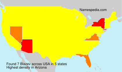 Surname Blazev in USA Surname Blazev in USA