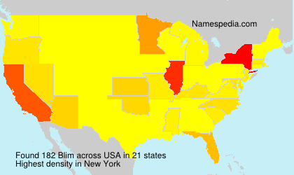 Surname Blim in USA Surname Blim in USA