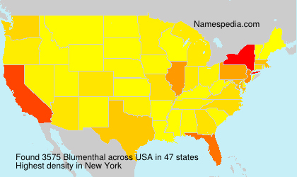 Surname Blumenthal in USA Surname Blumenthal in USA