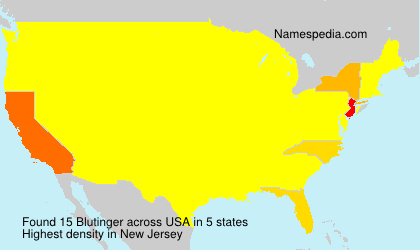 Surname Blutinger in USA Surname Blutinger in USA