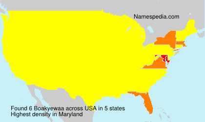 Surname Boakyewaa in USA Surname Boakyewaa in USA